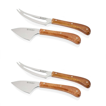 4pc Stanley Rogers Pistol Grip Acacia Cheese Knife Set