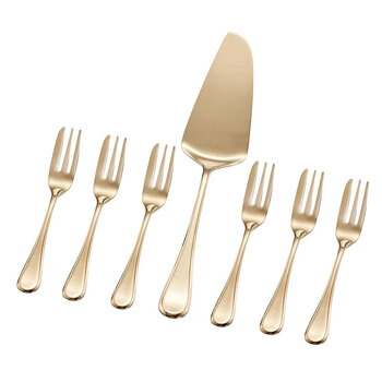 7pc Stanley Rogers Chelsea Gold Cake Serving Set Stainless Steel