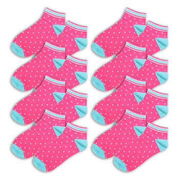 8PK Wicked Sista Cotton Candy Spot Women's Ankle Socks One Size 6-10
