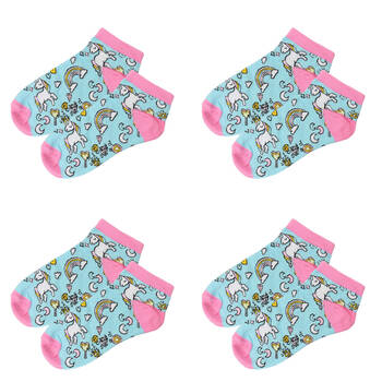 4PK Wicked Sista Cotton Unicorn Magic Women's Ankle Socks One Size 6-10