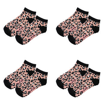 4PK Wicked Sista Cotton Animal Print Women's Ankle Socks One Size 6-10