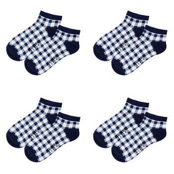 4PK Wicked Sista Cotton Gingham Women's Ankle Socks One Size 6-10