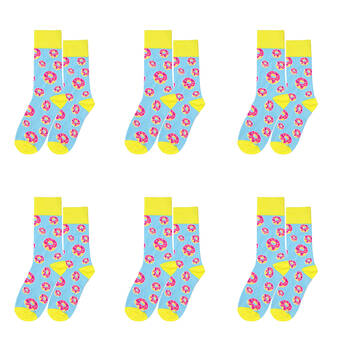 6PK Wicked Sista Strawberry Donut Soft Cotton Socks One Size 6-10