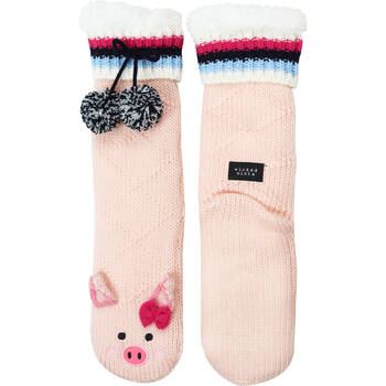 Wicked Sista Animal Slipper Socks Pig One Size - Pink