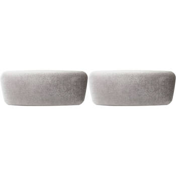 2PK Wicked Sista Velvet Polyester Eyewear Storage Travel Case 16x7cm Pearl Grey