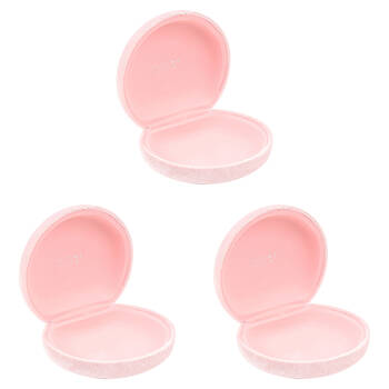 3PK Wicked Sista Velvet Portable Small Jewellery Travel Case 8.7cm Pink