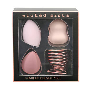 4pc Wicked Sista Latex Free Makeup Blender w/ Holder Set