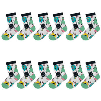 6PK Foote Street Toddler Soft Cotton Socks - Monsters 1-3y
