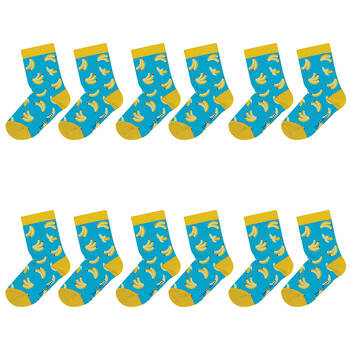 6PK Foote Street Toddler Soft Cotton Socks - Bananas 1-3y