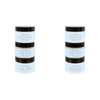 6pc Arome Ambiance Nature Fresh Bath & Body Stack Set Coconut & Lime