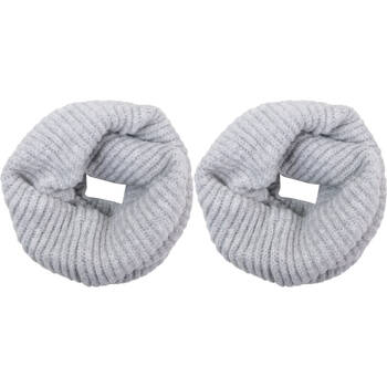 2PK Wicked Sista Acrylic Alexis Snood Neck Warmer One Size - Light Grey