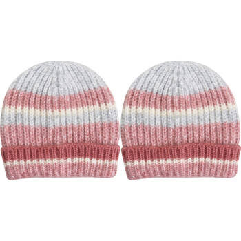 2PK Wicked Sista Acrylic Sophie Striped Beanie One Size Winter Hat