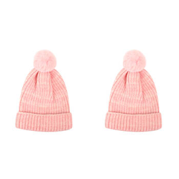 2PK Foote Street Toddler Casey Beanie Soft Acrylic Winter Hat - Pink - 8M-2Y