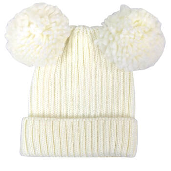 Foote Street Poppy Beanie For Toddlers Winter Cap - White - 8M-2Y