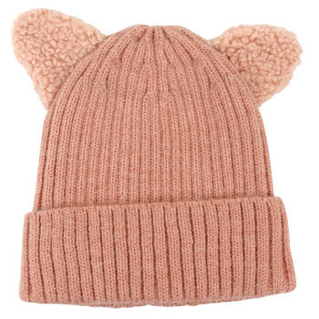 Foote Street Kitty Beanie For Kids Winter Cap - Dusty Pink - 2Y-3Y