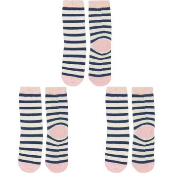 3PK Wicked Sista Cosy Non-Slip Slipper Socks One Size - Stripe Blue