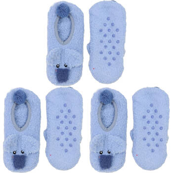 3PK Wicked Sista Footlets Koala Indoor Footwear One Size - Blue