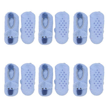 6PK Wicked Sista Footlets Koala Indoor Footwear One Size - Blue