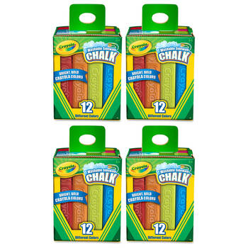 4x 12PK Crayola Washable Coloured Sidewalk Chalk