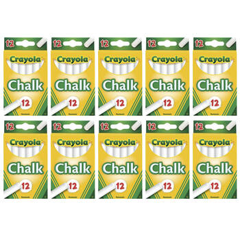 10x 12PK Crayola Chalk Sticks - White