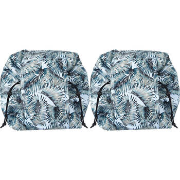2PK Wicked Sista Tropical Leaves Drawstring Make Up Toiletries/Travel Mat 500mm