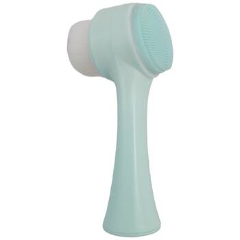 Wicked Sista Double Sided Facial Cleansing Brush Soft Bristle Silicone - Green