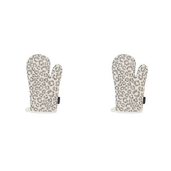 2PK Wicked Sista Oven Mitt Kitchen Gloves 17x29cm - Watercolour Leopard