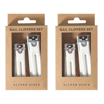 2PK 2pc Wicked Sista Pedicure Manicure Tools Stainless Steel Nail Clippers