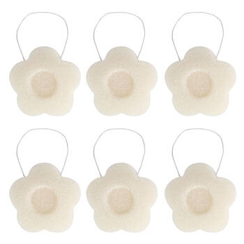 6PK Wicked Sista Konjac Flower Shaped Sponge 8.5x13cm - Natural