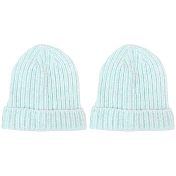 2PK Foote Street Unisex Chenille Beanie For Kids Medium/Large Soft Green 7Y-10Y
