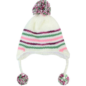 Foote Street Unisex Multi Stripe Beanie w/ Pom Pom For Kids M/L Multi 7Y-10Y