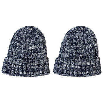 2PK Foote Street Unisex Snuggly Beanie For Kids/Children S/M Navy 3Y-6Y
