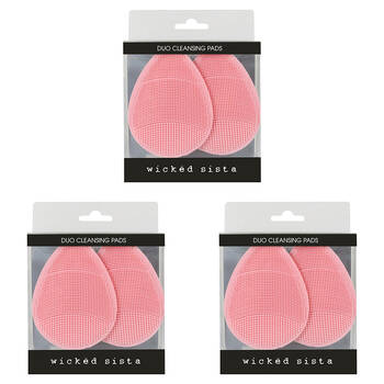 3x 2pc Wicked Sista Silicone Cleansing Pad 11.3x15cm - Pink