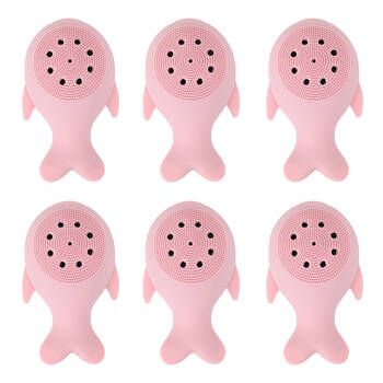 6PK Wicked Sista Whale Cleansing Facial Brush 16x6.5cm - Pink