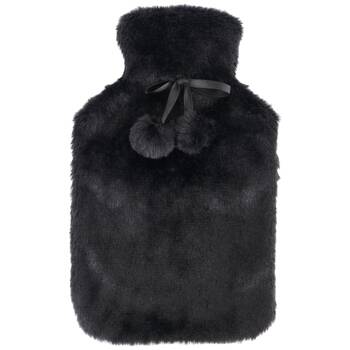 Wicked Sista Hot Water Bottle With Cover Faux Fur - Black