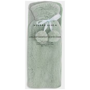 Wicked Sista Long Hot Water Bottle With Cover Faux Fur - Pale Green