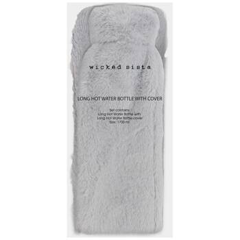 Wicked Sista Long Hot Water Bottle With Cover Faux Fur - Grey