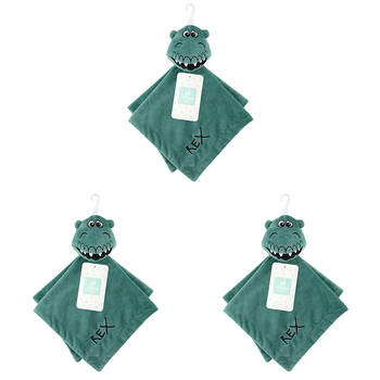 3PK Disney Rex Baby/Kids Polyester Plush Security Comfort Blanket 31x31cm Green