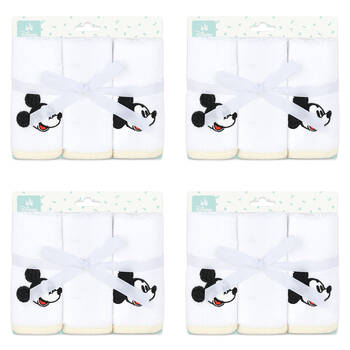 12pc Disney Mickey Baby/Kids Cotton Washers/Washcloth 25x25cm