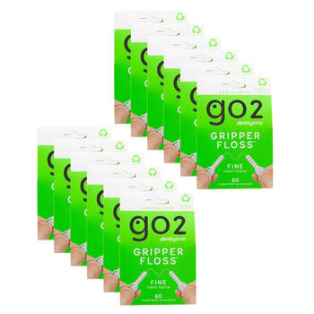 12x 60pc Go 2 Dentagenie Go2 Gripper Dental Floss Fine Tight Teeth Cleaning Care