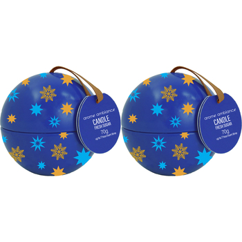 2PK Arome Ambiance Christmas Cheer Bauble Candle - Fresh Sugar 