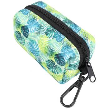 Wicked Pets Poo Bag Holder Fresh Palms with 15 Bags Leash Clip Green