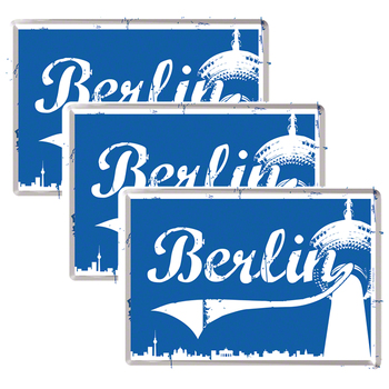 3PK Nostalgic Art Collection Metal Postcard/Decor Berlin Blue