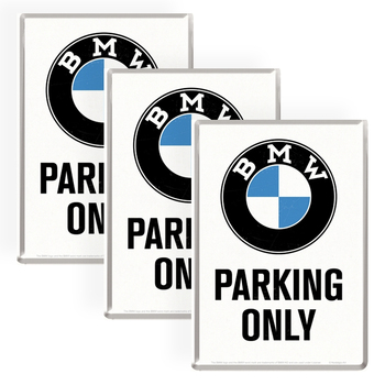 3PK Nostalgic Art Metal Mailing Postcard BMW Parking Only 10x14cm
