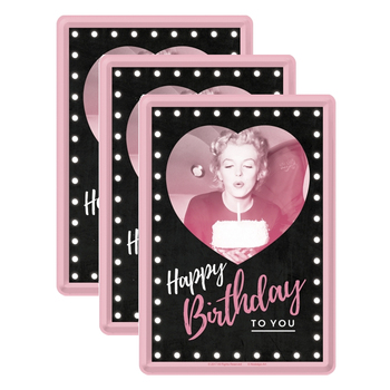 3PK Nostalgic Art Metal Mailing Postcard Marilyn Happy Birthday 10x14cm