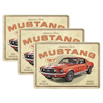 3PK Nostalgic Art Metal Mailing Postcard Mustang '67 GT 10x14cm