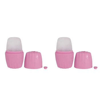 2PK Wicked Sista Silicone Facial Ice Roller Face Massager 6.5x15cm - Pink