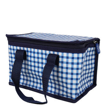 Wicked Sista Navy Gingham Recycled Tote Insulated Lunchbox 230x150x130mm