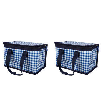2PK Wicked Sista Navy Gingham Recycled Tote Insulated Lunchbox 230x150x130mm