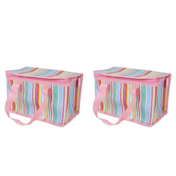 2PK Wicked Sista Candy Stripes Recycled Tote Insulated Lunchbox 230x150x130mm